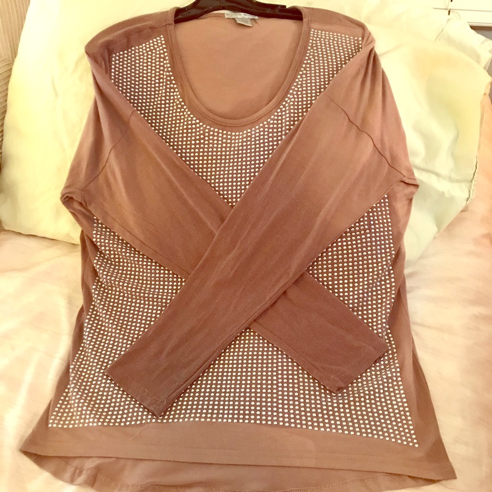 Fully sequined, breast pocket long sleeved Tee